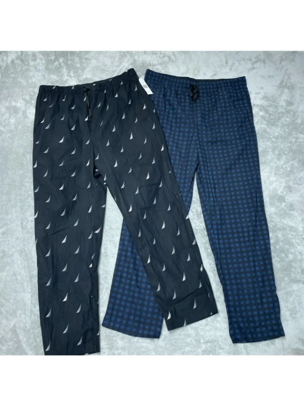 NWT 2-Pack  Nautica Men's Large Fleece Lounge Pants Black & Blue Comfort i2005